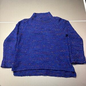 HABITAT Clothes To Live Sweater Womens XS Blue Confetti Yarn Funnel Pullover